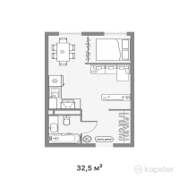 ЖК Altyn Dala — 1-ком 32,5 м² (от 11 375 000 тг)