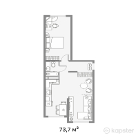 ЖК Altyn Dala — 2-ком 73,7 м² (от 25 795 000 тг)