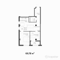 ЖК Gold Land — 3-ком 69.8 м² (от 25,679,040 тг)