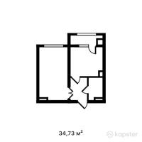 ЖК Алпамыс — 1-ком 34,7 м² (от 13 892 000 тг)