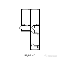 ЖК Алпамыс — 2-ком 59,7 м² (от 23 872 000 тг)