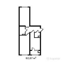 ЖК Алпамыс — 3-ком 62,7 м² (от 25 068 000 тг)