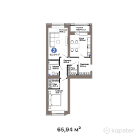 ЖК Abyroi — 2-ком 65,9 м² (от 35 014 140 тг)