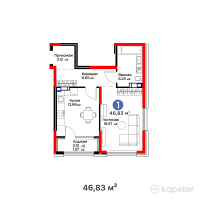 Arena City. Life Almaty — 1-ком 46,8 м² (от 38 562 370 тг)