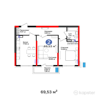 ЖК 4YOU Shymkent — 2-ком 69,5 м² (от 42 986 228 тг)