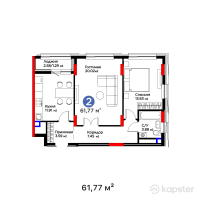 ЖК Darmen — 2-ком 61,8 м² (от 32 182 170 тг)