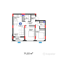 ЖК Darmen — 3-ком 71,2 м² (от 39 455 880 тг)