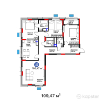 ЖК Batysmura Prime — 4-ком 109,5 м² (от 58 220 525 тг)