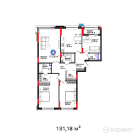 ЖК GreenLine. Aurora — 4-ком 131,2 м² (от 85 660 540 тг)