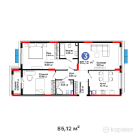 ЖК GreenLine. Sakura — 3-ком 85,1 м² (от 51 582 720 тг)