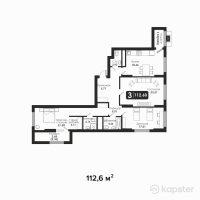 ЖК Sensata Plaza — 3-ком 112.6 м² (от 59,115,000 тг)