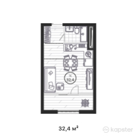 ЖК AQTAM — 1-ком 32,4 м² (от 13 608 000 тг)