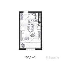 ЖК AQTAM — 1-ком 33,3 м² (от 13 986 000 тг)