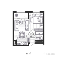 ЖК AQTAM — 2-ком 41 м² (от 17 220 000 тг)