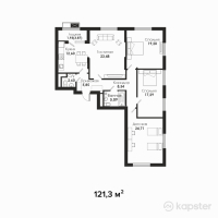 ЖК Sensata Plaza — 4-ком 121.3 м² (от 65,502,000 тг)