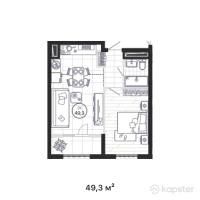 ЖК AQTAM — 2-ком 49,3 м² (от 20 706 000 тг)