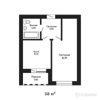 ЖК Amanat — 1-ком 38 м² (от 11 590 000 тг)