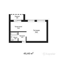 ЖК Amanat — 1-ком 45,4 м² (от 13 847 000 тг)