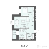 ЖК ALASH — 2-ком 64,8 м² (от 16 200 000 тг)