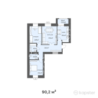 ЖК ALASH — 3-ком 90,2 м² (от 22 099 000 тг)