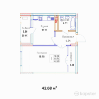 ЖК SANCY — 1-ком 42,7 м² (null)