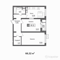 ЖК Алтын Шар 2 — 2-ком 66,3 м² (null)