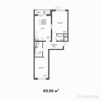 ЖК Алтын Шар 2 — 2-ком 69,6 м² (null)