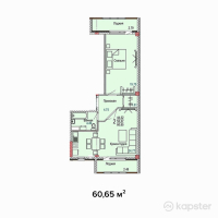 ЖК Aq Shanyraq — 2-ком 60.7 м² (от 15,162,500 тг)