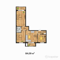 ЖК Aq Shanyraq — 3-ком 84.1 м² (от 21,022,500 тг)