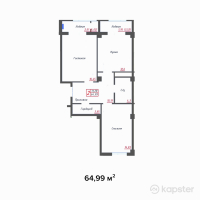 ЖК Оазис — 2-ком 65 м² (null)