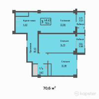 ЖК Оазис — 3-ком 70,6 м² (null)