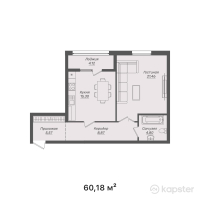 ЖК Altyn Uia — 2-ком 60,2 м² (от 25 469 681 тг)