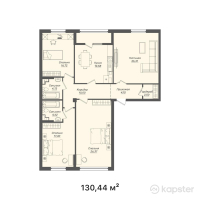 ЖК Altyn Uia — 4-ком 130,4 м² (от 55 205 469 тг)