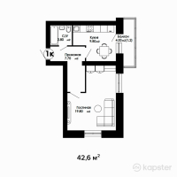 ЖК Satty Jol — 1-ком 42.6 м² (от 14,910,000 тг)