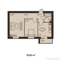 ЖК Aibar — 2-ком 59,8 м² (null)
