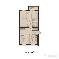 ЖК Aibar — 3-ком 81,5 м² (null)