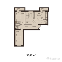ЖК Aibar — 3-ком 95,8 м² (null)