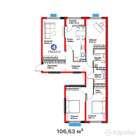 ЖК Arena City. Sport Almaty — 4-ком 106,6 м² (от 58 105 282 тг)