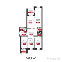 ЖК Elegance — 4-ком 147,2 м² (от 60 352 000 тг)