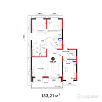 ЖК Tamga Residence — 3-ком 133,2 м² (от 216 375 668 тг)
