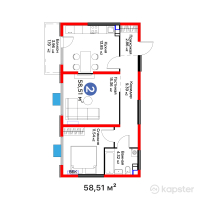 ЖК Dream city. Eco — 2-ком 58,5 м² (от 38 363 837 тг)
