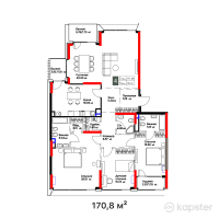 ЖК El Monte — 4-ком 170,8 м² (от 251 332 200 тг)