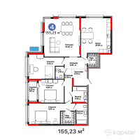 ЖК Nexpo Vision — 4-ком 155,2 м² (от 128 157 888 тг)