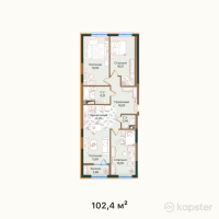 ЖК ATAMEKEN PREMIUM — 4-ком 102,4 м² (от 30 720 000 тг)