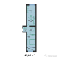ЖК  ALAKOL — 2-ком 45 м² (от 21 744 660 тг)