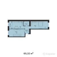 ЖК  ALAKOL — 2-ком 65,3 м² (от 24 658 300 тг)