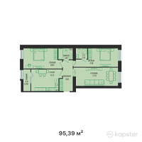ЖК  ALAKOL — 3-ком 95,4 м² (от 35 294 300 тг)