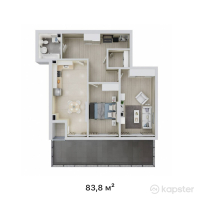 ЖК Elet — 2-ком 83,8 м² (от 56 984 000 тг)