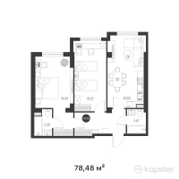 ЖК Capital City — 2-ком 78,5 м² (от 38 062 800 тг)