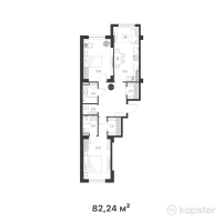 ЖК Capital City — 2-ком 82,2 м² (от 39 886 400 тг)